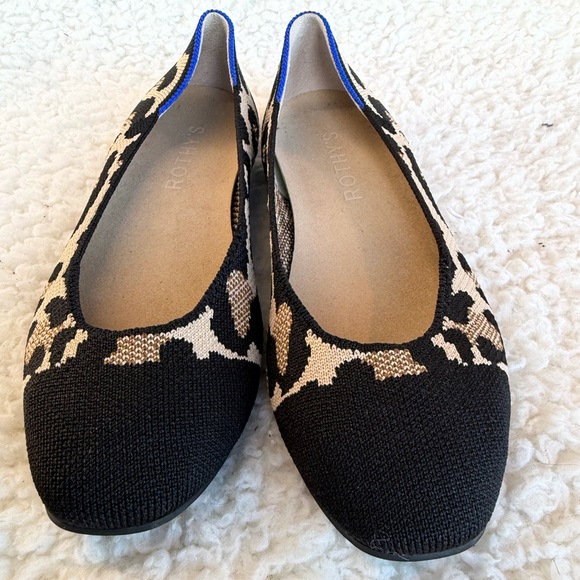 Rothy’s The Square Leopard Desert Cat Knit Flats Washable Size 7 - Picture 3 of 7